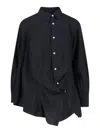Comme Des Garcons Hommes Plus Asymmetric Shirt In Black