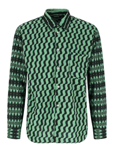 Comme Des Garcons Hommes Plus Button Shirt In Green