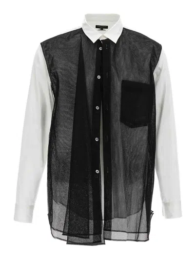 Comme Des Garcons Hommes Plus Tulle Shirt In White