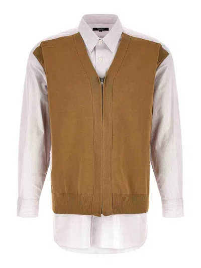Comme Des Garcons Hommes Plus Cardigan Insert Shirt In Multi
