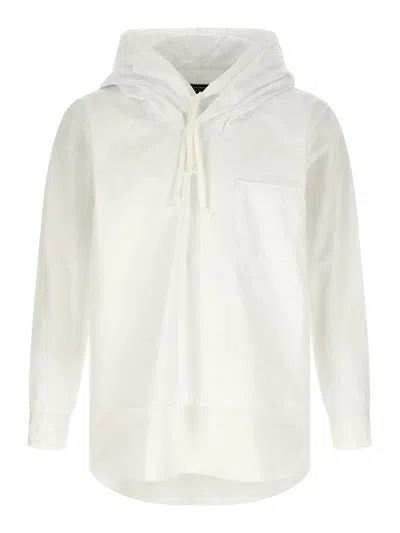Comme Des Garcons Hommes Plus Double Layer Blouse In White