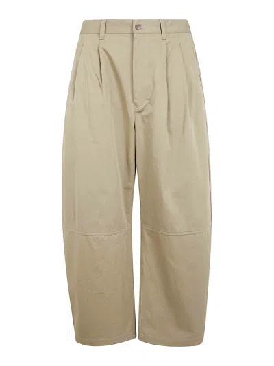Comme Des Garcons Hommes Plus Light Cotton Double Pinces Trousers In Nude & Neutrals