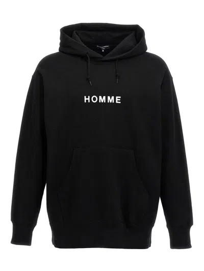 Comme Des Garcons Hommes Plus Logo Print Hoodie In Black