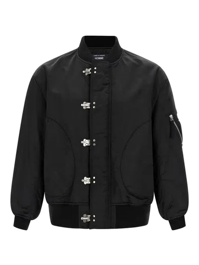 Comme Des Garcons Hommes Plus Nylon Bomber Jacket In Black
