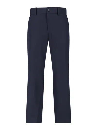 Comme Des Garcons Hommes Plus Straight Wool Trousers In Blue