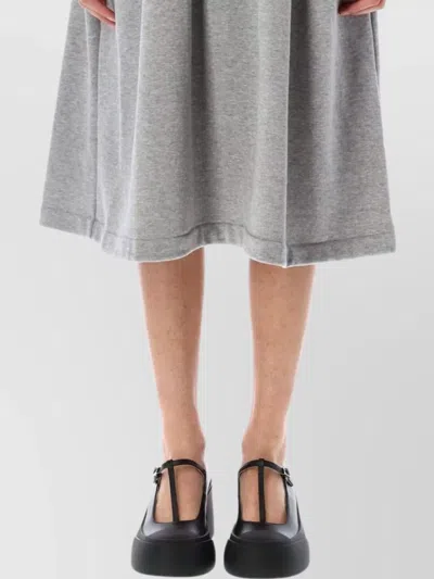 Comme Des Garçons Hooded Dress With Drawstring And Drop Waist In Grey