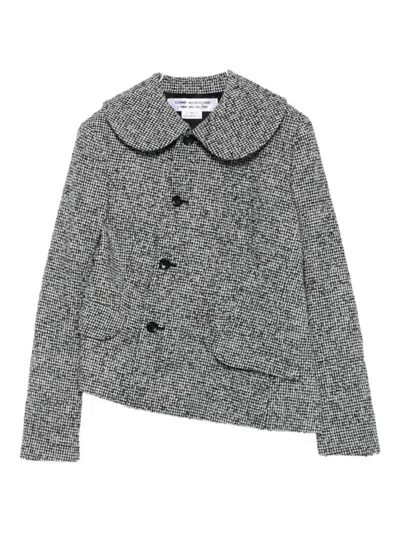 Comme Des Garçons Houndstooth Jacket In Gray