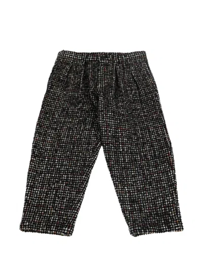 Pre-owned Comme Des Garçons Houndstooth Pleat Trousers In Black