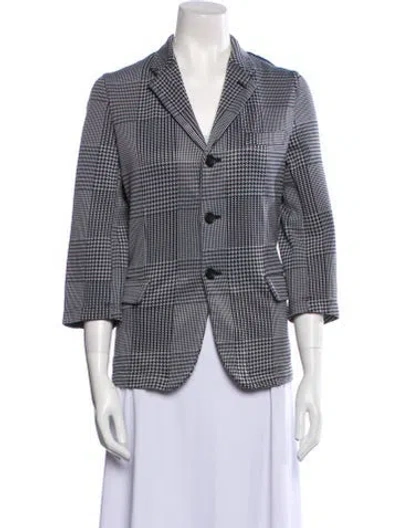 Pre-owned Comme Des Garçons Houndstooth Print Blazer In Black