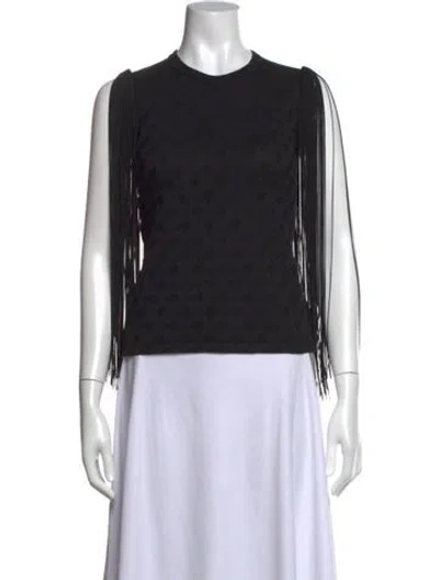Pre-owned Comme Des Garçons Houndstooth Print Crew Neck Top In Black