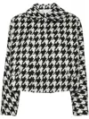 Comme Des Garçons Black & White Houndstooth Jacket In Black