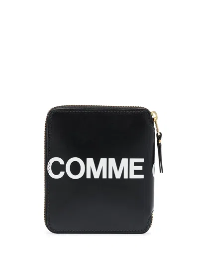 Comme Des Garçons Huge Logo 125x105 Mm Wallet In Black