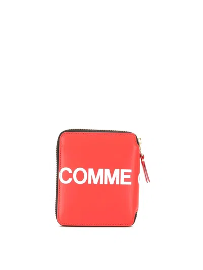 Comme Des Garçons Huge Logo 125x105 Mm Wallet In Red