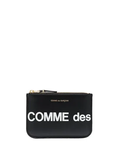 Comme Des Garçons "huge Logo 145x105 Mm" Wallet Accessories In Black