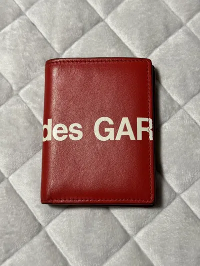 Pre-owned Comme Des Garçons Huge Logo Bifold Wallet In Red