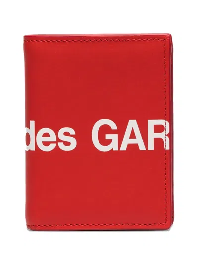 Comme Des Garçons Huge Logo Card Holder In Red