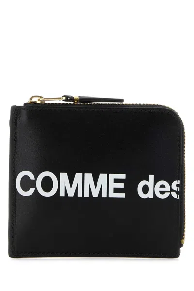 Comme Des Garçons Comme Des Garcons Huge Logo Flat Wallet In Black