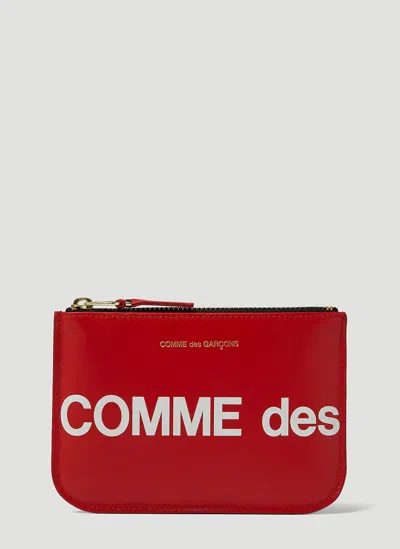 Comme Des Garçons Huge Logo Print Pouch In Red