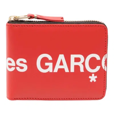 Comme Des Garçons Huge Logo U Zip Wallet In Orange