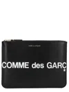 Comme Des Garçons Huge Logo Zipped Coin Wallet Accessories In Black