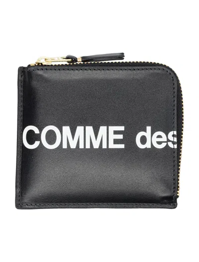 Comme Des Garçons Comme Des Garcons Wallet Huge Logo Thin Wallet In Black