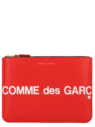 Comme Des Garçons 'huge Logo' Wallet In Red
