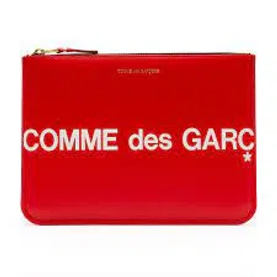 Comme Des Garçons Huge Logo Wallet In Red