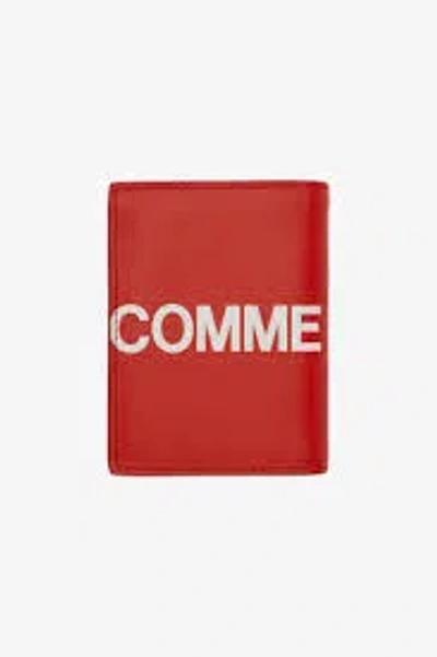 Comme Des Garçons Huge Logo Wallet In Red