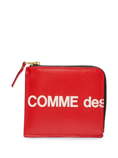 Comme Des Garçons Huge Logo Wallet In Red
