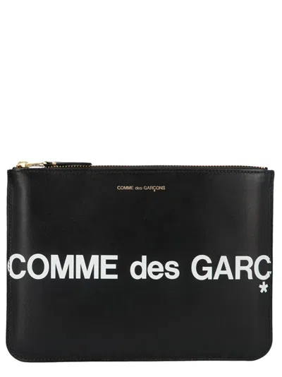 Comme Des Garçons Huge Logo Wallets And Card Holders Black