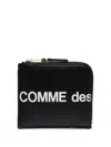 Comme Des Garçons Huge Logo Zip-around Wallet In Black