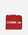 Comme Des Garçons Huge Logo Zip Around Wallet In Red