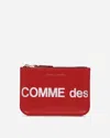 Comme Des Garçons Huge Logo Zip Pouch In Red