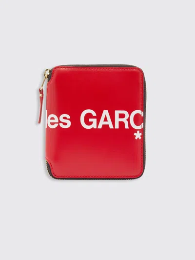 Comme Des Garçons Huge Logo Zip Wallet In Red