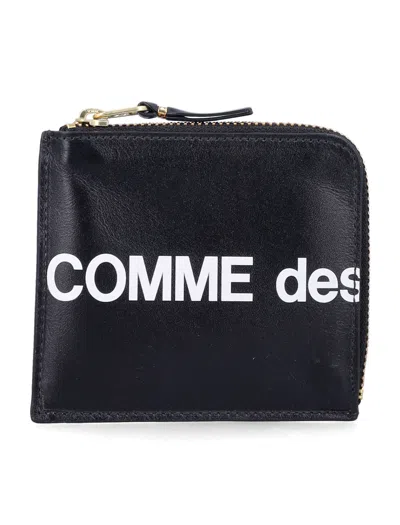 Comme Des Garçons Huge Logo Zip-around Wallet In Black