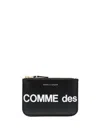 Comme Des Garçons Huge Logo Zipped Coin Wallet Accessories In Black
