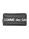 Comme Des Garçons Hugo Logo Zip Wallet In Black