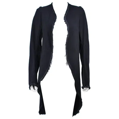 Pre-owned Comme Des Garçons Comme Des Garcons Indigo Denim Deconstructed Coat With Top Stitching Size M In Blue