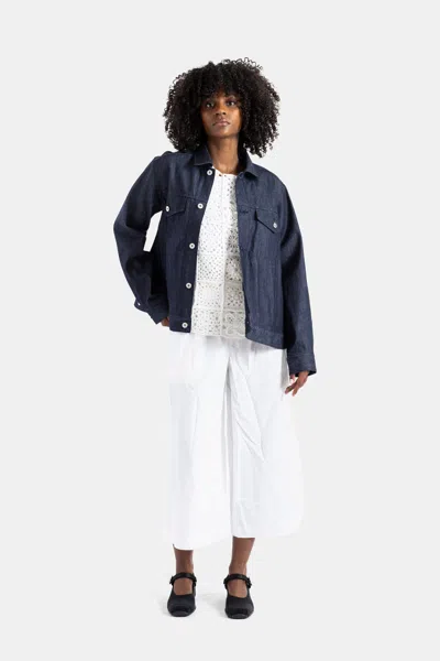 Comme Des Garçons Indigo Denim Jacket In Blue
