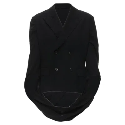 Pre-owned Comme Des Garçons Comme Des Garcons Infinity Loop Sleeve Double Breasted Blazer In Black