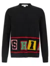 Comme Des Garçons Graphic Design Crew Neck Long Sleeve Sweater In Black