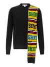 Comme Des Garçons Asymmetrical Color Block Knit Sweater In Black