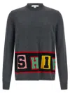 Comme Des Garçons Graphic Design Crew Neck Long Sleeve Sweater In Gray