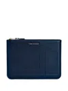 Comme Des Garçons Intersection Zip Pouch In Blue