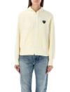 COMME DES GARÇONS COMME DES GARÇONS IVORY HEART ZIPPED HOODIE