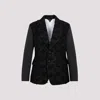 Comme Des Garçons Single-breasted Embroidered Blazer In Black X Black