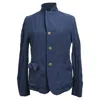 Comme Des Garçons Jacket In Navy Blue Cotton