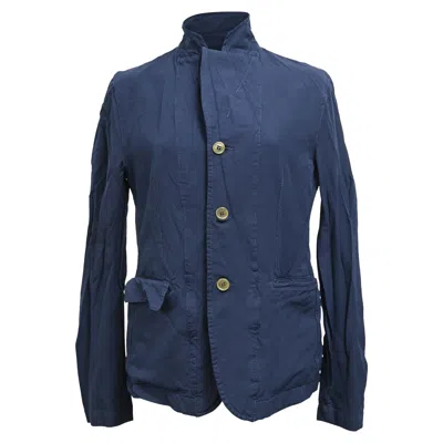 Comme Des Garçons Jacket In Navy Blue Cotton