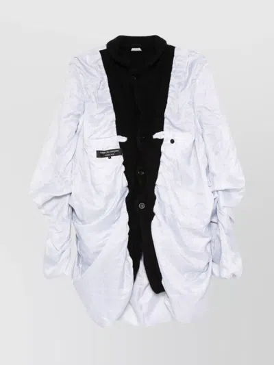 Comme Des Garçons Jacket Wool Blend Panelled Design In Black