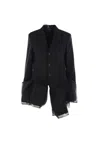 Comme Des Garçons Geometric Blazer Featuring Tulle Detailing